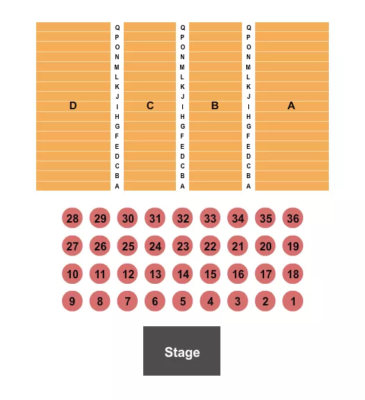 SEVEN FEATHERS HOTEL CASINO ENDSTAGE TABLES A D Seating Map Seating Chart