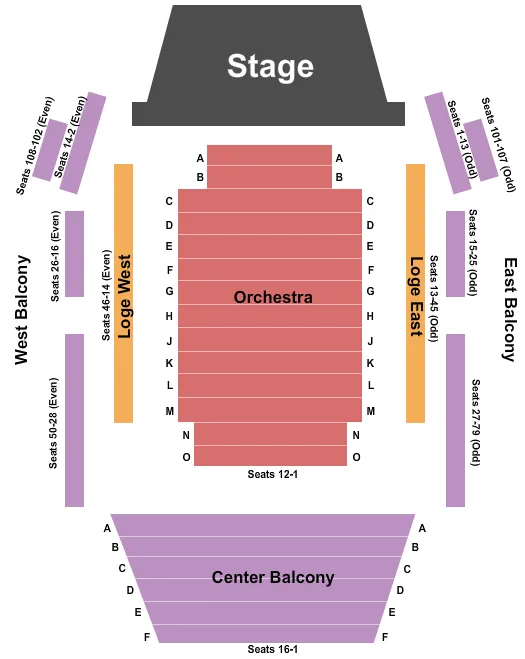 END STAGE Seating Map Seating Chart