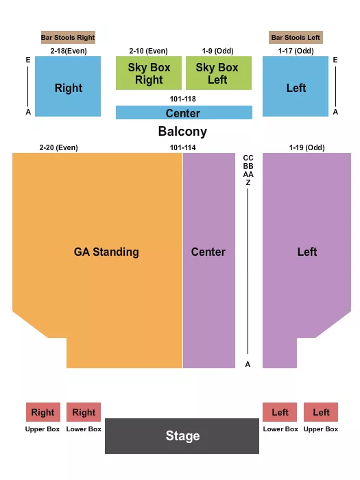 ENDSTAGE GA RSV FLOOR 2 Seating Map Seating Chart