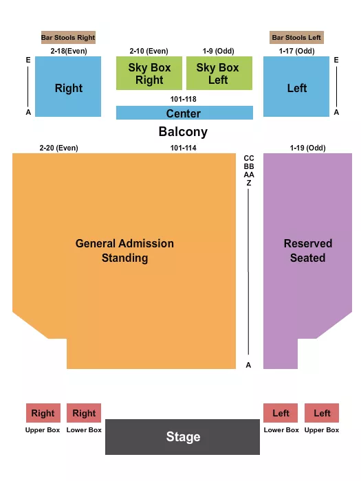 ENDSTAGE GA RSV FLOOR Seating Map Seating Chart