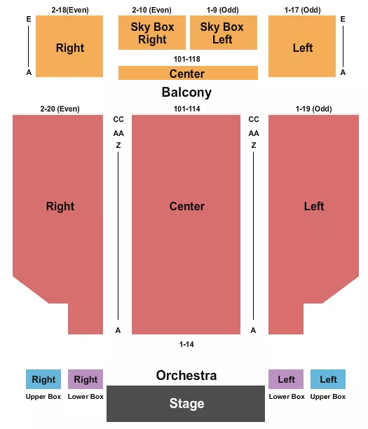 ENDSTAGE 2 Seating Map Seating Chart