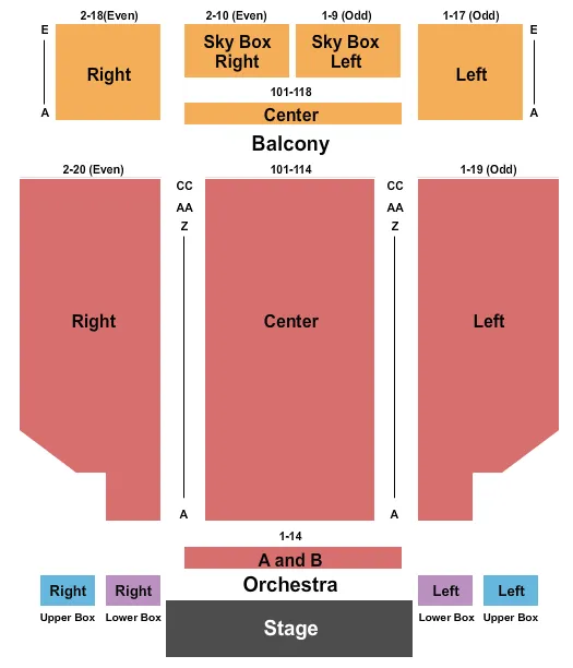 ENDSTAGE Seating Map Seating Chart