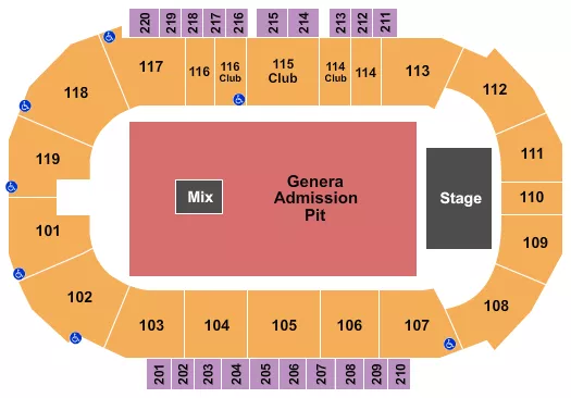 ENDSTAGE GA FLOOR 3 Seating Map Seating Chart