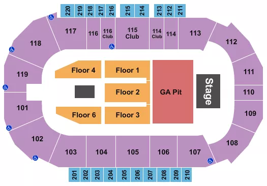 ENDSTAGE GA PIT 2 Seating Map Seating Chart