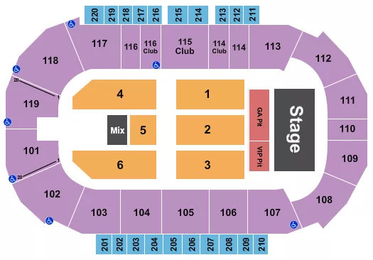 ENDSTAGE GA VIP PIT Seating Map Seating Chart