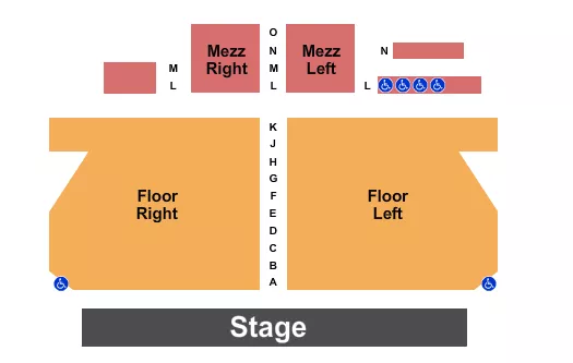 SHORT NORTH STAGE AT GARDEN THEATER COLUMBUS END STAGE Seating Map Seating Chart