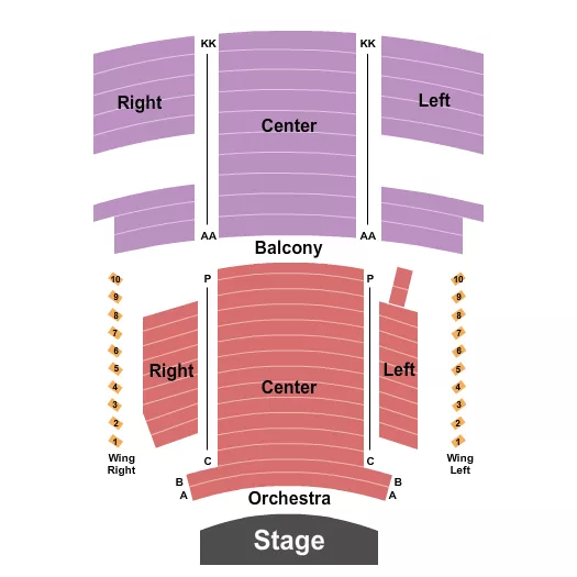 END STAGE Seating Map Seating Chart