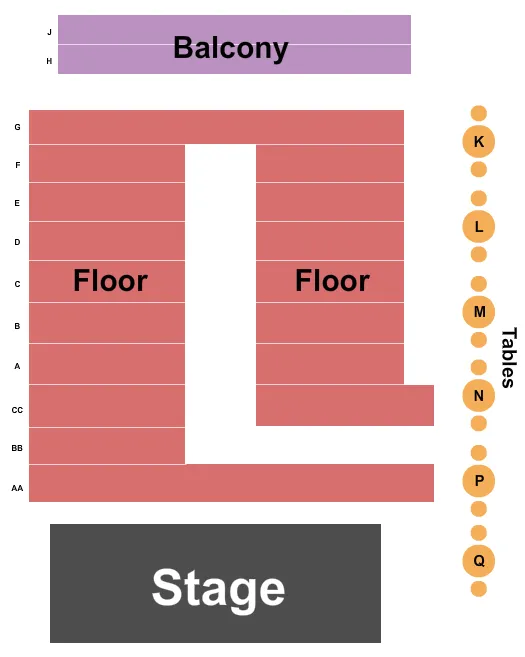 END STAGE Seating Map Seating Chart