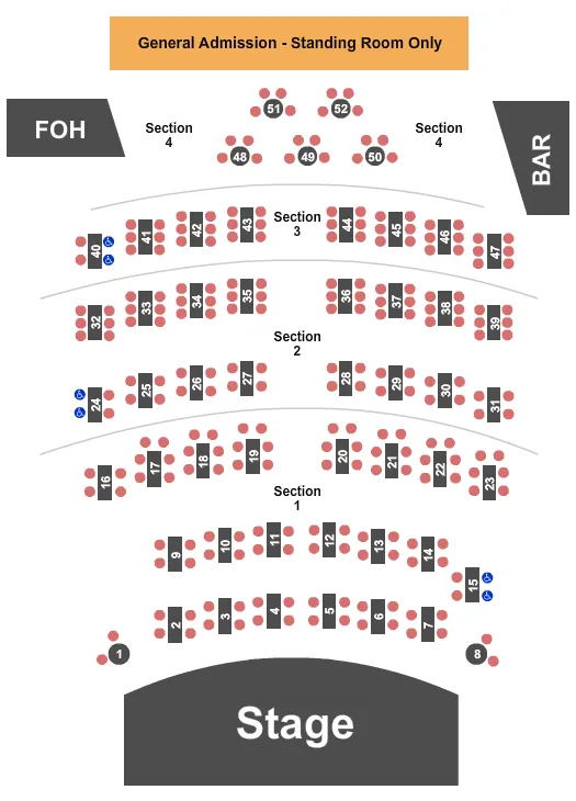END STAGE Seating Map Seating Chart