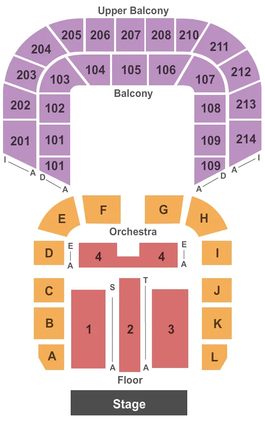 END STAGE Seating Map Seating Chart