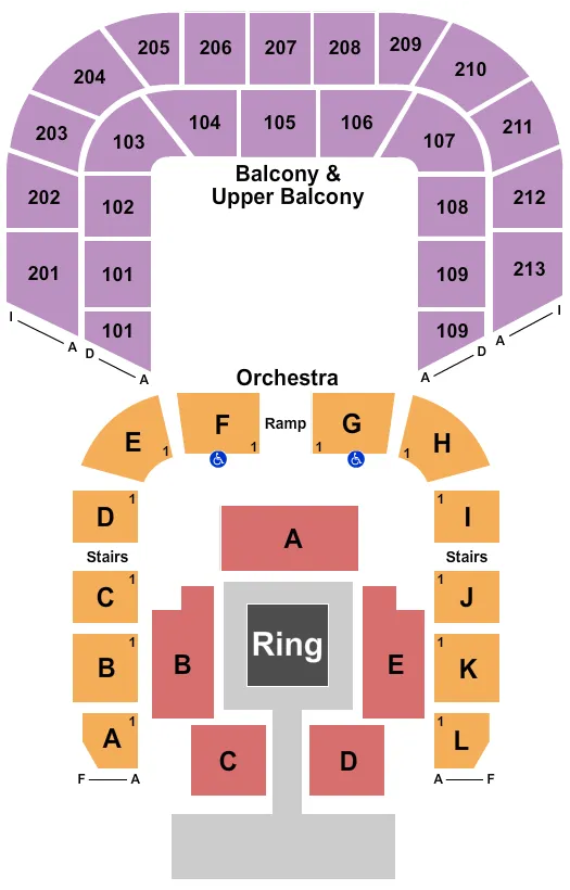 WWE Seating Map Seating Chart