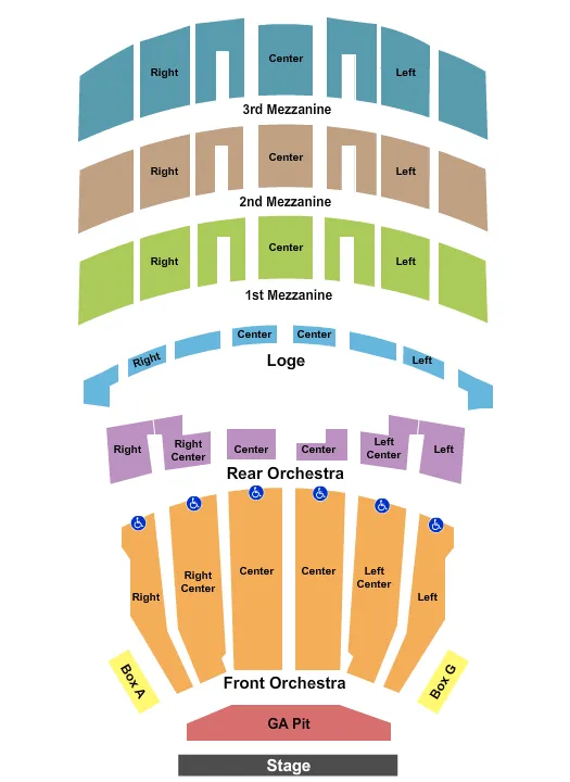 SHRINE AUDITORIUM LOS ANGELES ENDSTSAGE GA PIT Seating Map Seating Chart