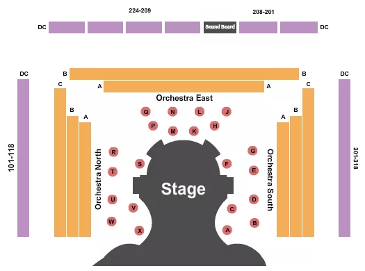 THE MAX AT SIGNATURE THEATRE ARLINGTON ENDSTAGE TABLES Seating Map Seating Chart