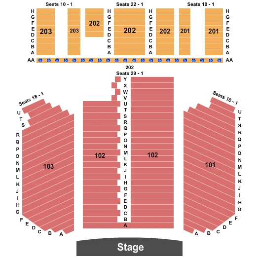 END STAGE Seating Map Seating Chart