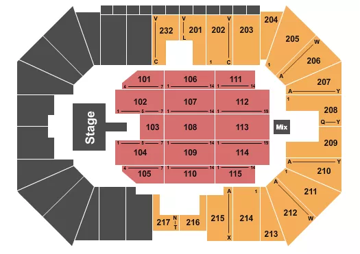 ENDSTAGE CATWALK Seating Map Seating Chart