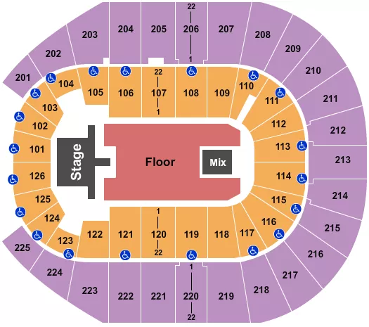 BRYAN ADAMS Seating Map Seating Chart