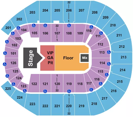 CODY JOHNSON Seating Map Seating Chart