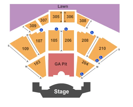 AVETT BROTHERS Seating Map Seating Chart