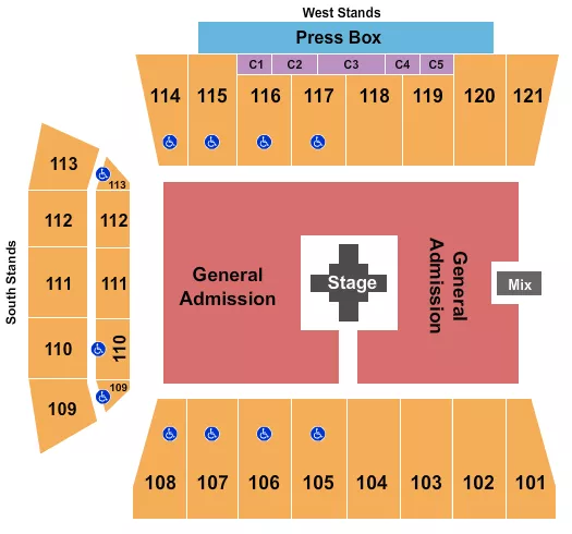 SKELLY FIELD AT HA CHAPMAN STADIUM ZACH BRYAN Seating Map Seating Chart