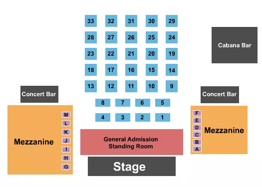 ENDSTAGE GA TABLES Seating Map Seating Chart
