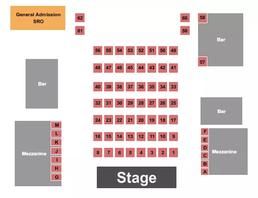 ENDSTAGE TABLES Seating Map Seating Chart