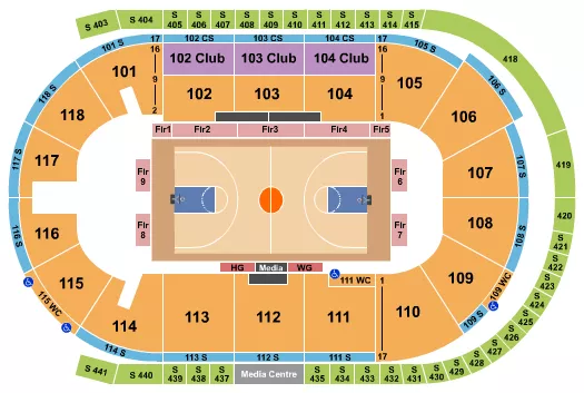 BASKETBALL GLOBETROTTERS Seating Map Seating Chart