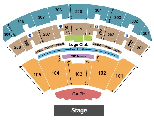 ENDSTAGE GA PIT Seating Map Seating Chart