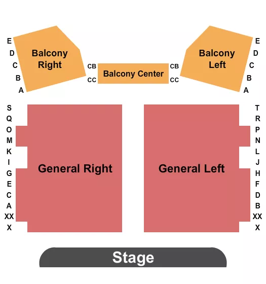 GENERAL BALCONY Seating Map Seating Chart