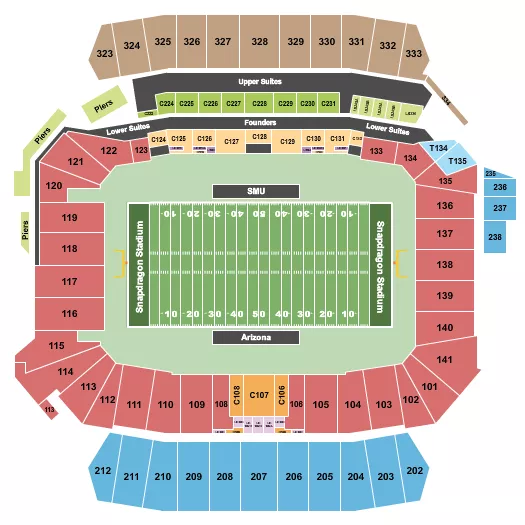 FOOTBALL HOLIDAY BOWL Seating Map Seating Chart