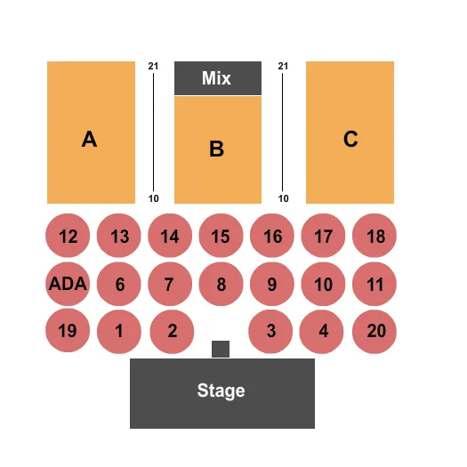 SNOQUALMIE CASINO BALLROOM ENDSTAGE TABLES Seating Map Seating Chart
