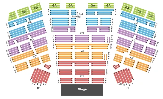 OUTDOORS AT SOARING EAGLE CASINO RESORT END STAGE Seating Map Seating Chart