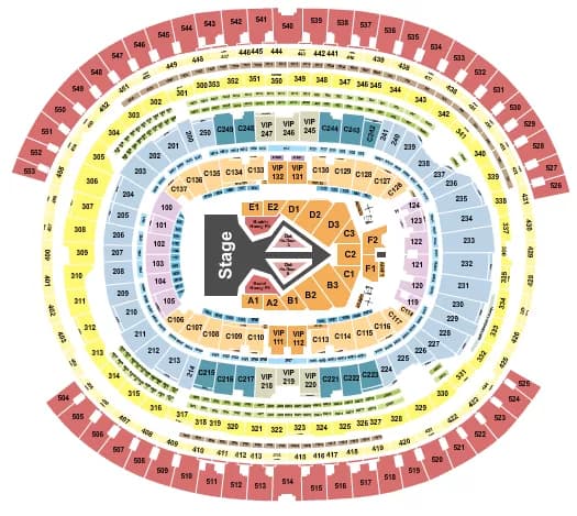 BEYONCE Seating Map Seating Chart