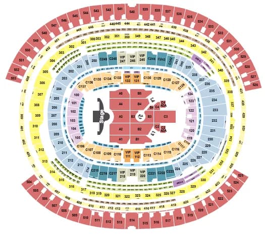 ED SHEERAN Seating Map Seating Chart