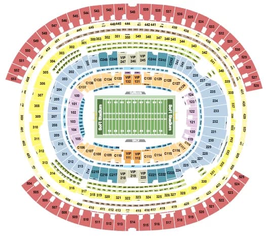 FOOTBALL LA BOWL Seating Map Seating Chart