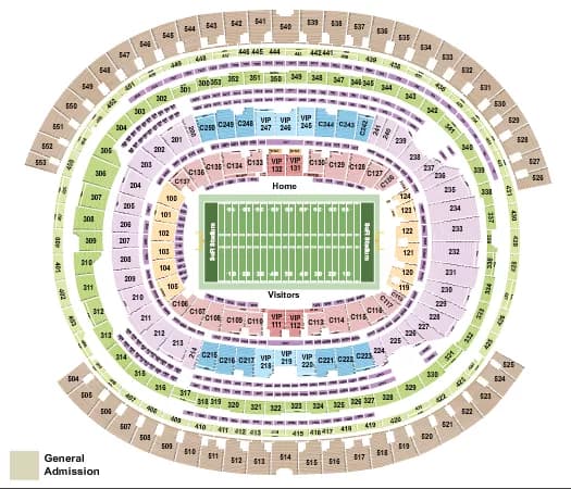 FOOTBALL ROWS Seating Map Seating Chart
