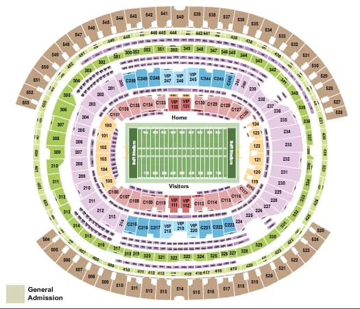 FOOTBALL ROWS Seating Map Seating Chart