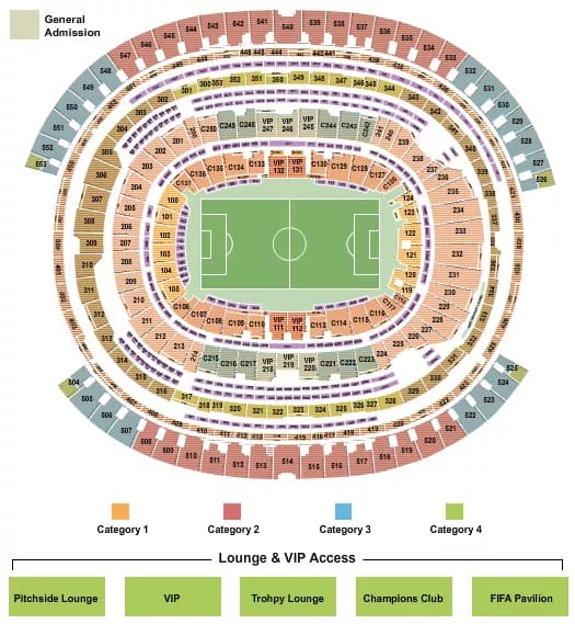 SOCCER WC CATEGORY Seating Map Seating Chart