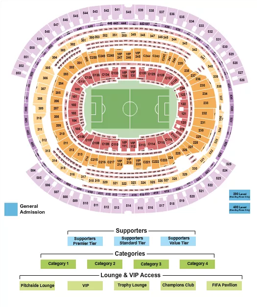 SOCCER RW WORLD CUP Seating Map Seating Chart