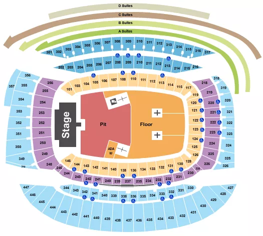 ENDSTAGE GA PIT FLOOR Seating Map Seating Chart