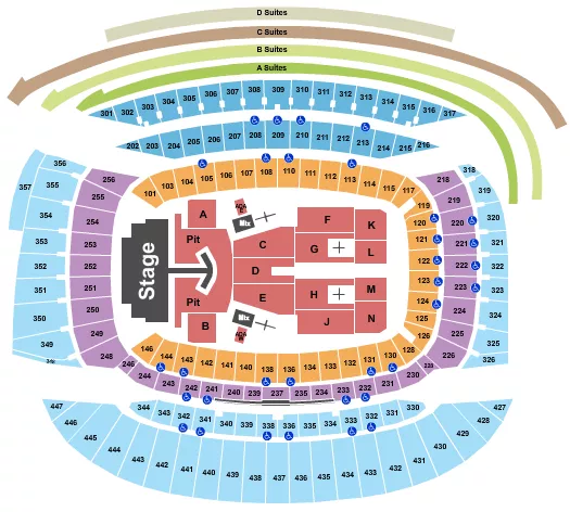 THE LUMINEERS Seating Map Seating Chart