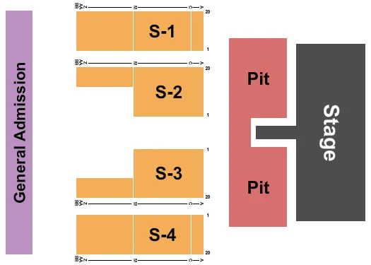 END STAGE PIT Seating Map Seating Chart