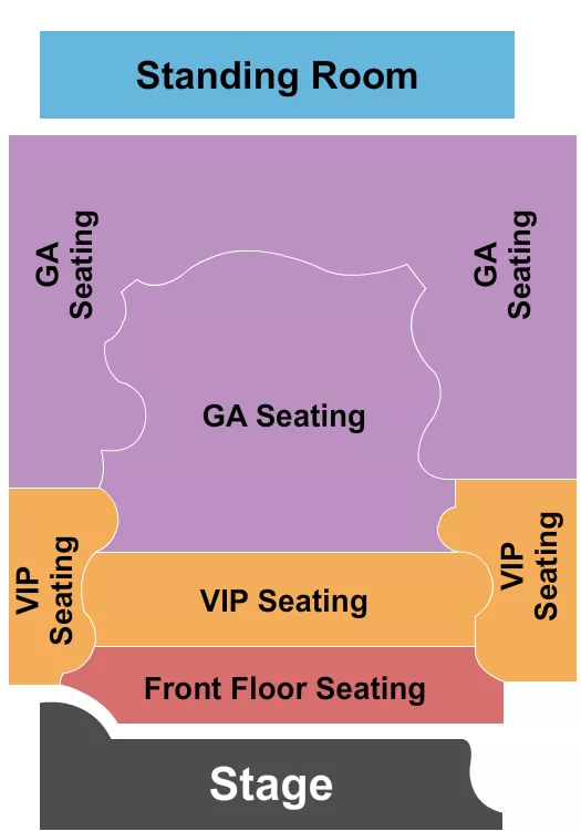 FRONT ROW VIP GA SRO Seating Map Seating Chart