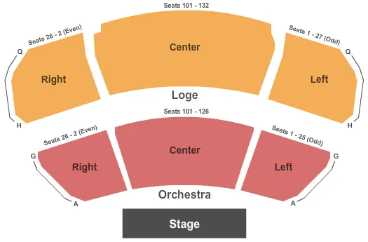 END STAGE Seating Map Seating Chart