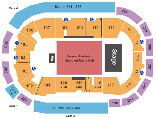 ENDSTAGE GA Seating Map Seating Chart