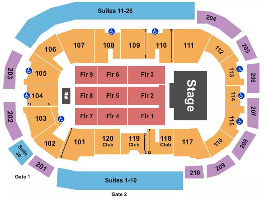 END STAGE Seating Map Seating Chart