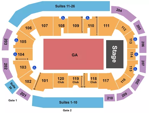 ENDSTAGE GA 2 Seating Map Seating Chart