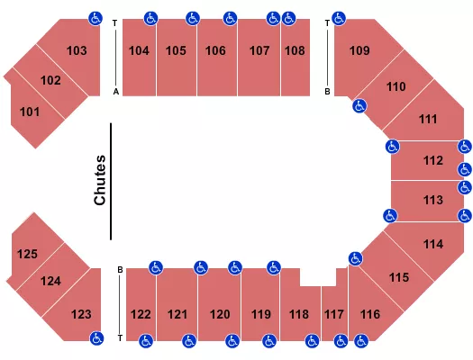 THE CORBIN ARENA KY SUPER BULL Seating Map Seating Chart