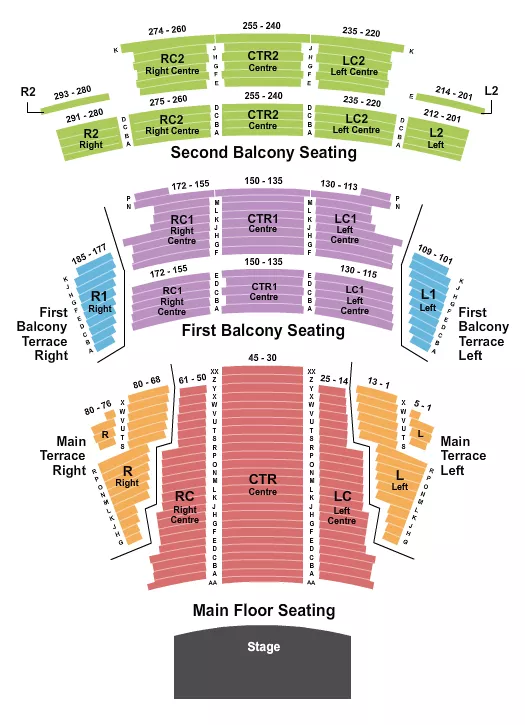 ENDSTAGE NO PIT Seating Map Seating Chart