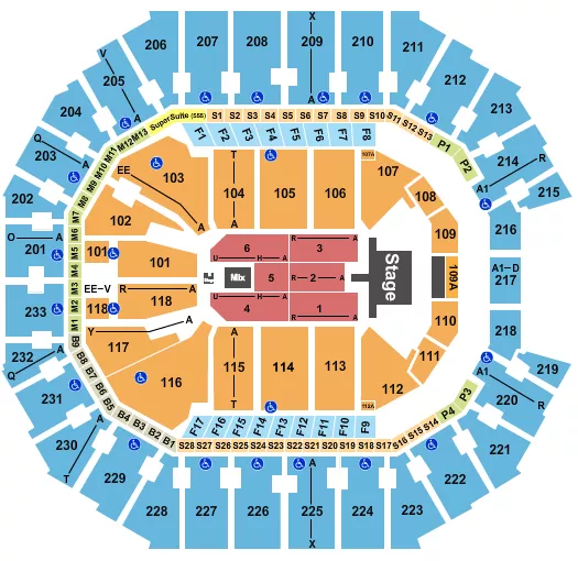 BRYAN ADAMS Seating Map Seating Chart
