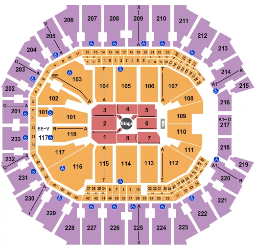 CENTER STAGE Seating Map Seating Chart